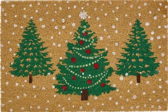 Coir Doormat Christmas Trees, 60 x 40 cm