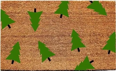 Green Pine Trees Coir Door Mat - 18_ x 30_